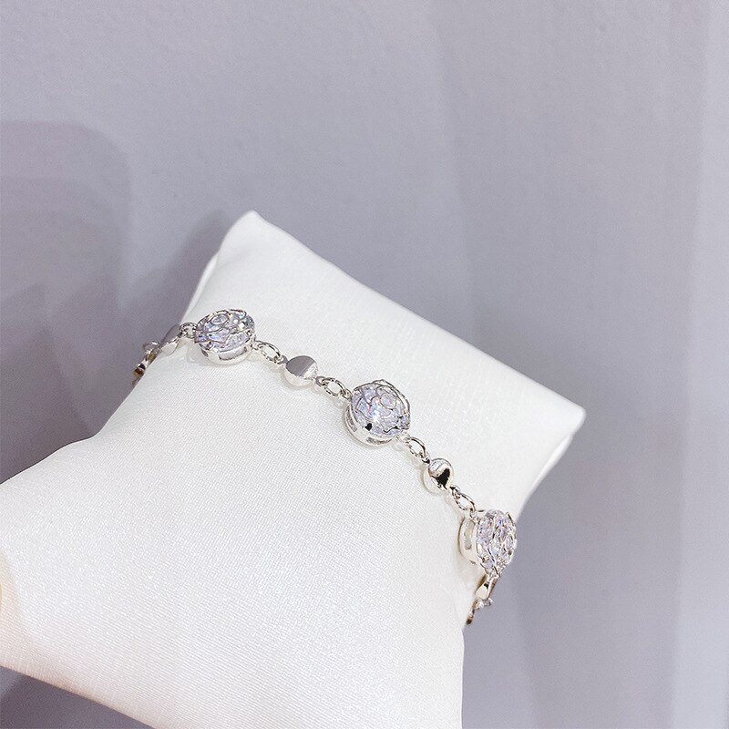 Korean Style Diamond Plated Rose Gold Simple Fashion Bracelet Girls Exquisite Bracelet Gift