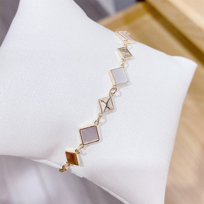 Shell Micro-Inlaid Bracelet Electroplated Real Gold Simple All-Match Bracelet Fashion Pull-out Bracelet Ornament