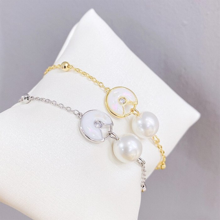 New Korean Style Fritillary Bracelet Fashion Pearl Bracelet Electroplated Real Gold Bracelet Ornament