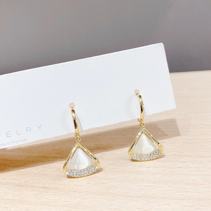 Cool Style Opal Ear Clip South Korea Minimalism Personality Earrings New Fashion Trendy Earrings