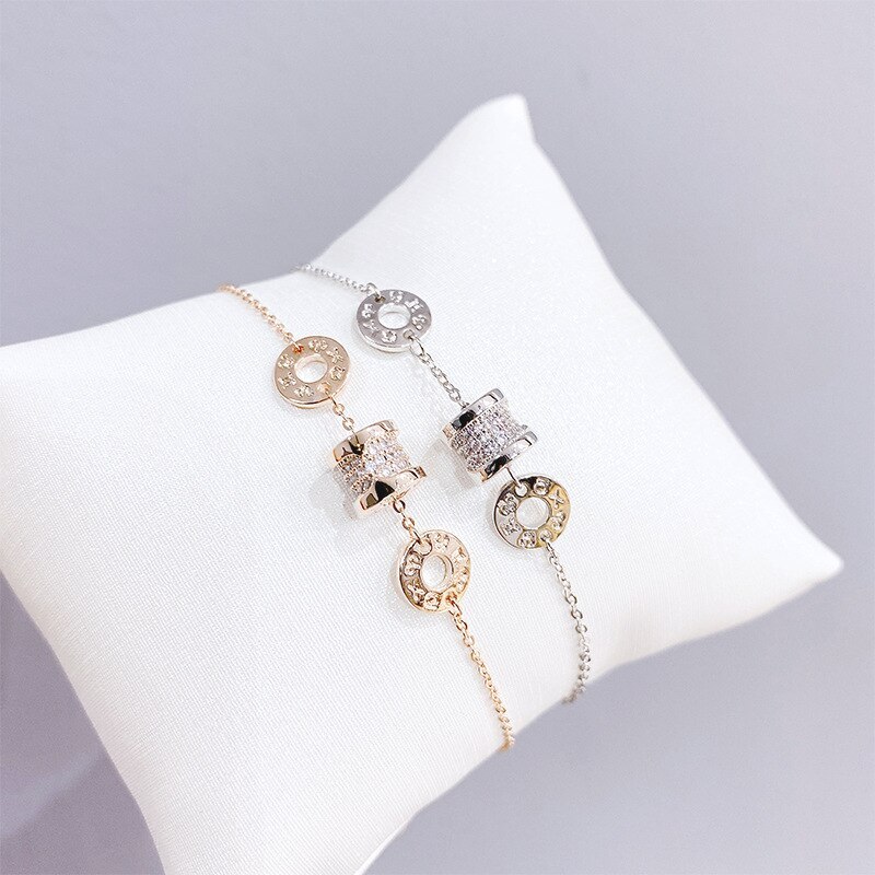Fashion Temperamental Bracelet Women's Japanese and Korean New Internet Celebrity Versatile Micro Inlaid Zircon Jewelry