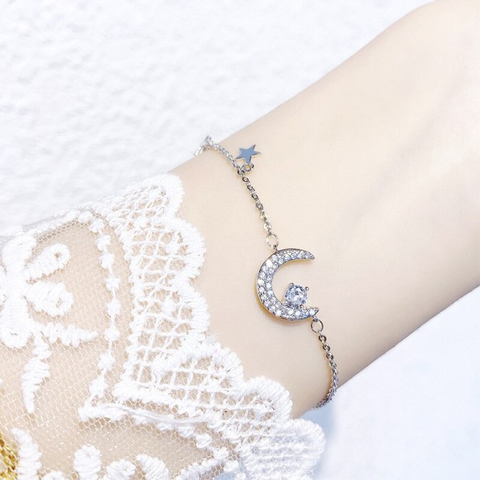 Eight Awn Star Women's Fashion All-Match Bracelet Women's New Internet Celebrity Xingyue Micro Inlaid Zircon Jewelry Wholesale