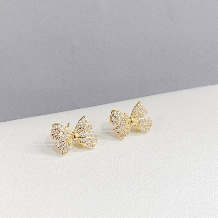 Korean Sweet Cute S925 Pearl Bow Stud Earrings Elegant Tassel Earrings Earrings for Women