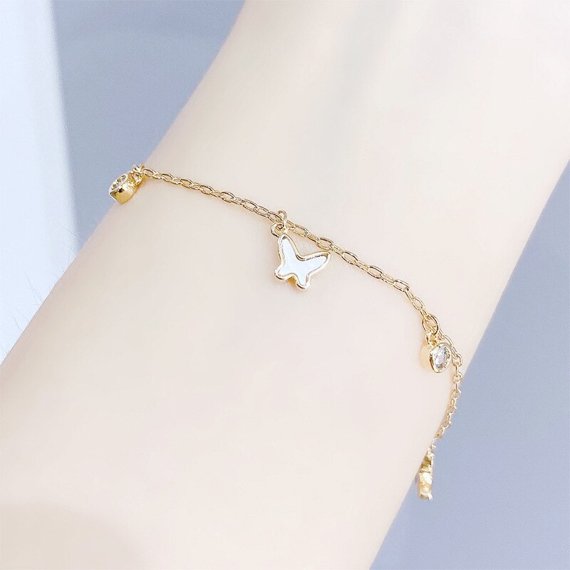 Butterfly Super Fairy Gentle Girl Shell Bracelet Girlfriends Ins Japanese Style New Hand Jewelry
