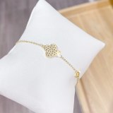 New Diamond Clover Bracelet Korean Style Ins Gold-Plated Inlaid Zircon Carrying Strap Light Luxury and Simplicity Bracelet
