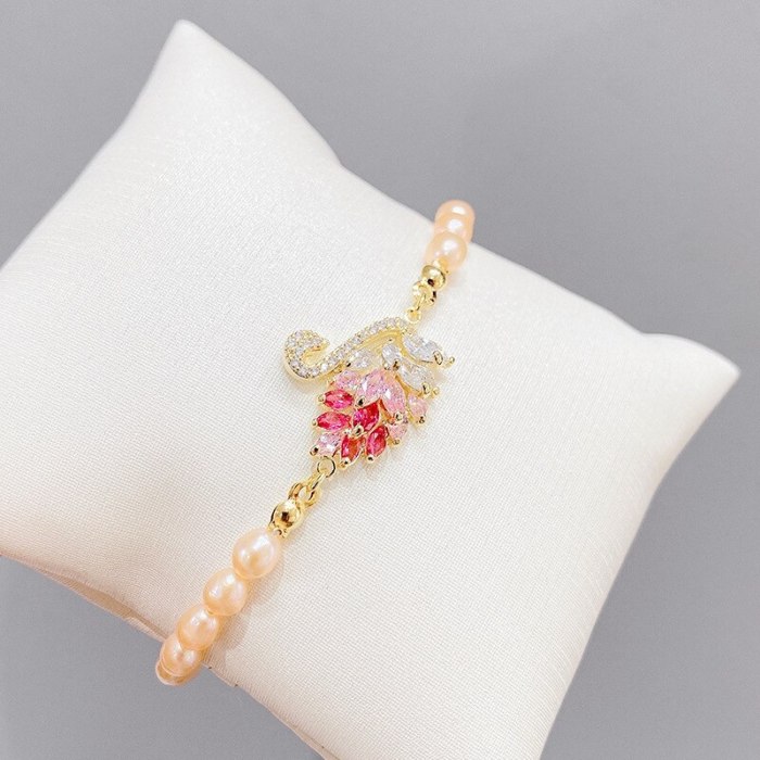 Baroque Natural Freshwater Pearl Bracelet Female Swan Bracelet European and American Bracelet Korean Jewelry Accessories