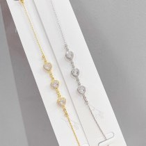 Fashion Peach Heart Zircon Bracelet Women's Electroplated Real Gold Korean Bracelet Super Fairy Bracelet Ornament Wholesale