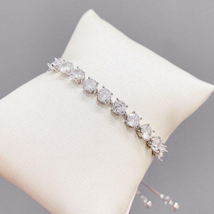 Korean Style Simple Bracelet Special-Interest Design Zircon with Diamond Bracelet Pull Adjustable Bracelet Female Accessories