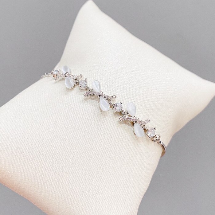 Bow Full Diamond Bracelet Bright Crystal Pull Adjustment Beads Bracelet Bracelet