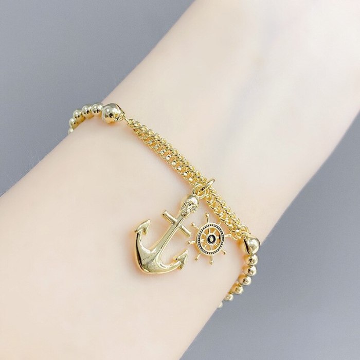 European And American Fashion Anchor Chain Women 'S Hot Sale Gold Plated Bracelet Ornament Wholesale