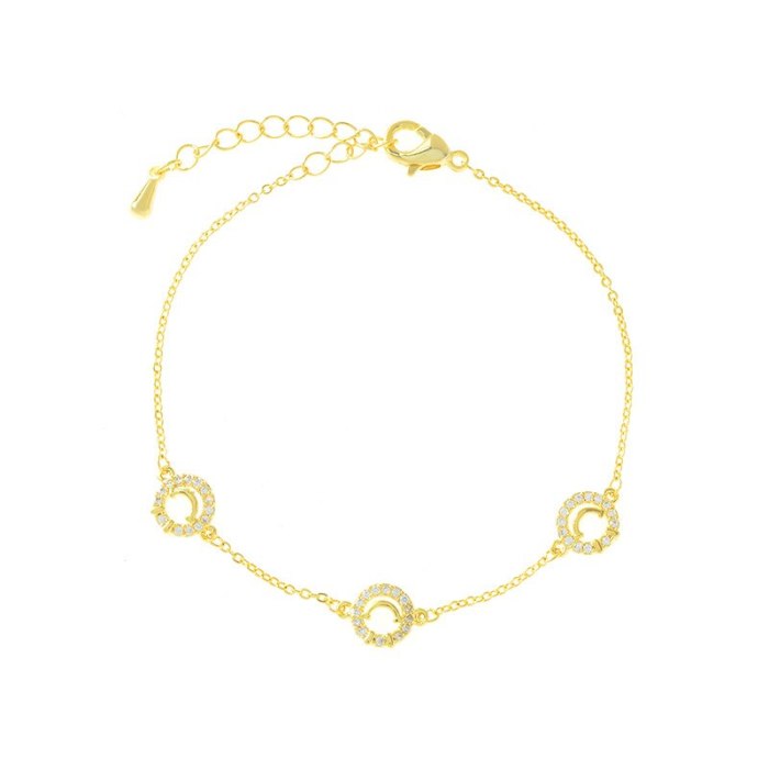Electroplated Real Gold Micro-Inlaid Full Diamond Smiley Bracelet Special-Interest Design Ins Style Bracelet Bracelet