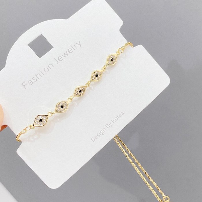 Micro Inlaid Zircon Pull Bracelet Female Korean Fashion Electroplated Real Gold Bracelet Ornament