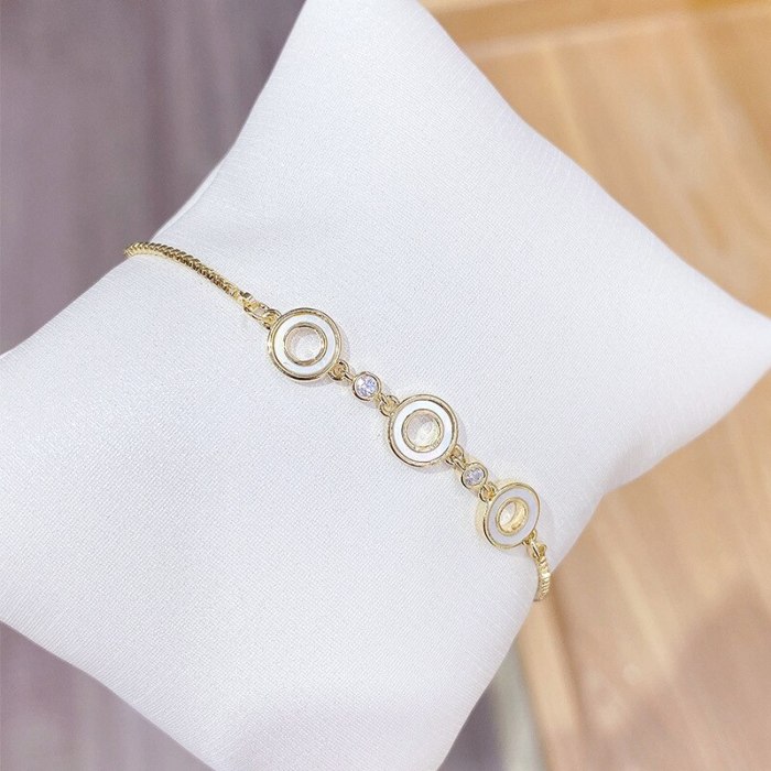 New Adjustable Pull Bracelet Electroplated Real Gold Platinum Shell Ring Ornament