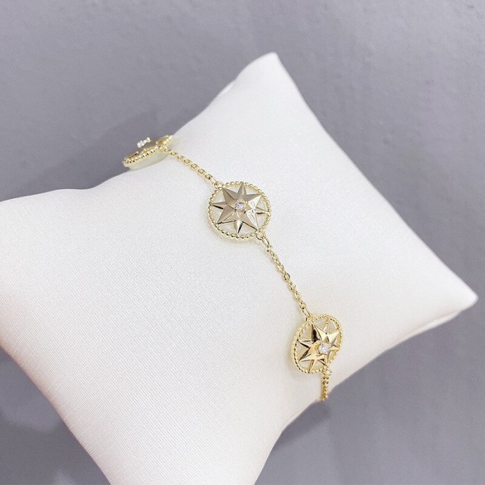 New Compass Bracelet Simple Personality Pairs Wear Simple Eight Awn Star Bracelet Fashion Wholesale