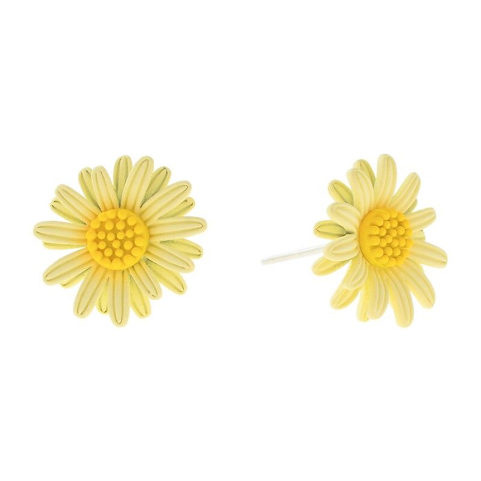 Korean Style Sterling Silver Needle Daisy Stud Earrings Simple Cute Flower Earrings Earrings