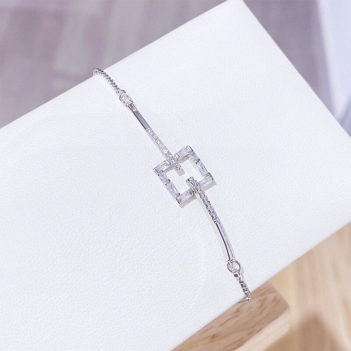 Internet Celebrity Ins Delicate Super Shining Zircon Pull Bracelet Female Adjustable Korean Rhinestone Bracelet Ornament