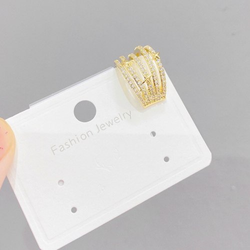 Korean New Micro-Inlaid Diamond Ear Clip Eight-Claw Simple Internet Celebrity Large Size Ear Clip Non-Pierced Jewelry
