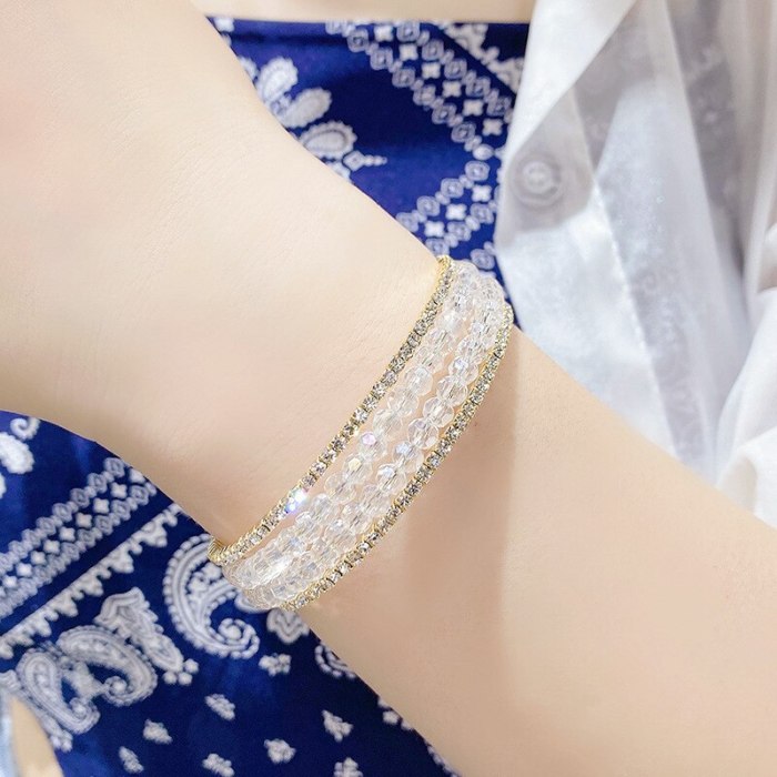 Hot Sale Crystal Bracelet Female Micro-Inlaid Full Diamond Opening Adjustable Bracelet Ornament