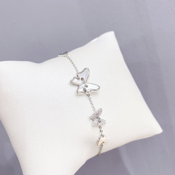 Shell Butterfly Micro-Inlaid Bracelet European and American Super Fairy Diamond Bracelet Personal Influencer Jewelry