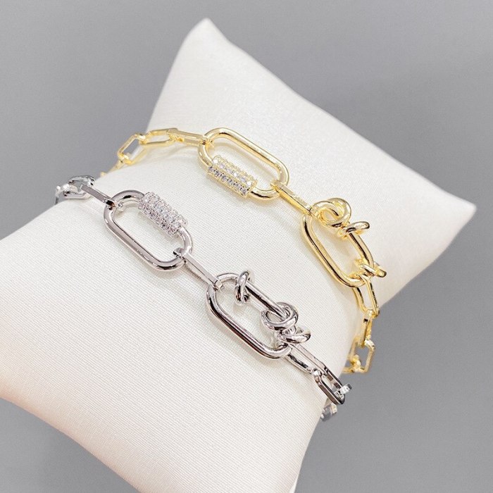 European and American Fashion Zircon Chain Bracelet Female Ins Style Niche Design Light Luxury Jewelry Fashion