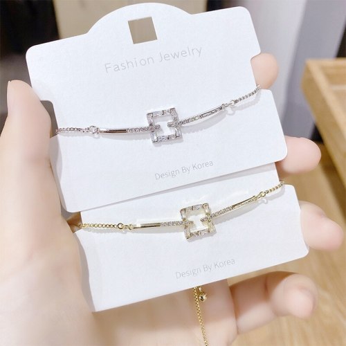 Internet Celebrity Ins Delicate Super Shining Zircon Pull Bracelet Female Adjustable Korean Rhinestone Bracelet Ornament