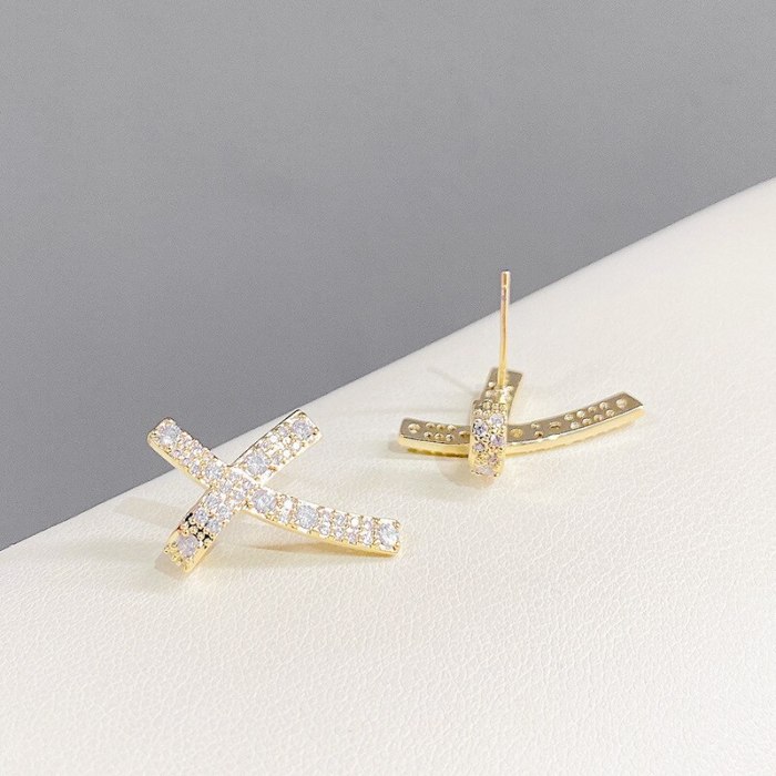 Sterling Silver Needle Full Diamond Niche Bow Stud Earrings South Korea Graceful Online Influencer Personalized Earrings