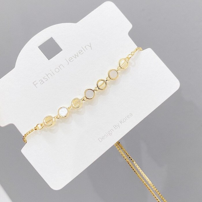 Korean Style Fashion Pull Bracelet Women's Electroplated Real Gold Shell Bracelet Adjustable Bracelet