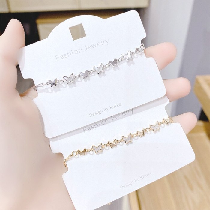 Shell Butterfly Micro-Inlaid Bracelet Female Korean Style Super Fairy Diamond Bracelet Personal Influencer Fashion Jewelry