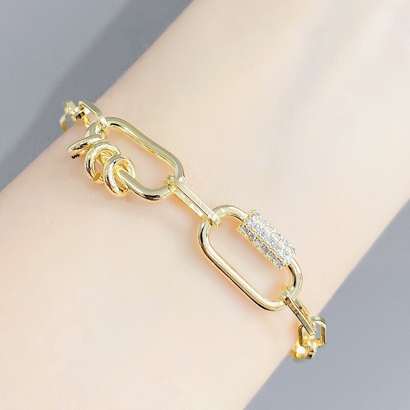 European and American Fashion Zircon Chain Bracelet Female Ins Style Niche Design Light Luxury Jewelry Fashion