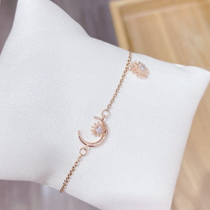 Korean Bracelet Sweet Star Moon Bracelet Online Influencer Fashion Design Bracelet Ornament Wholesale