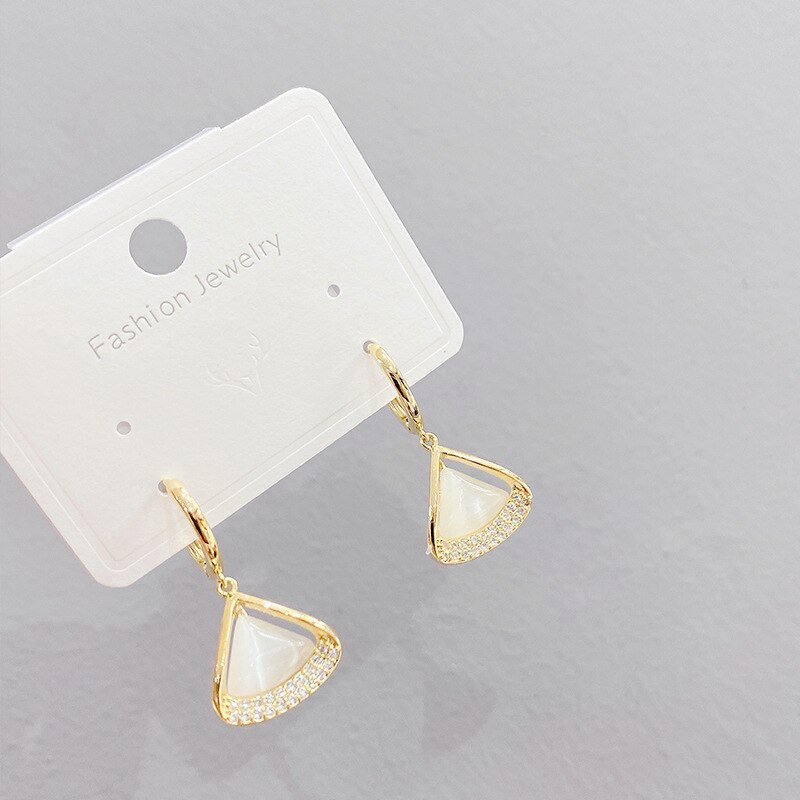 Cool Style Opal Ear Clip South Korea Minimalism Personality Earrings New Fashion Trendy Earrings