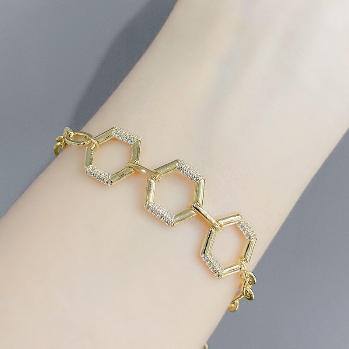 European and American Personalized Exaggerated Chain Rhombus Bracelet Female Hot Sale Bracelet Simple All-Match Bracelet