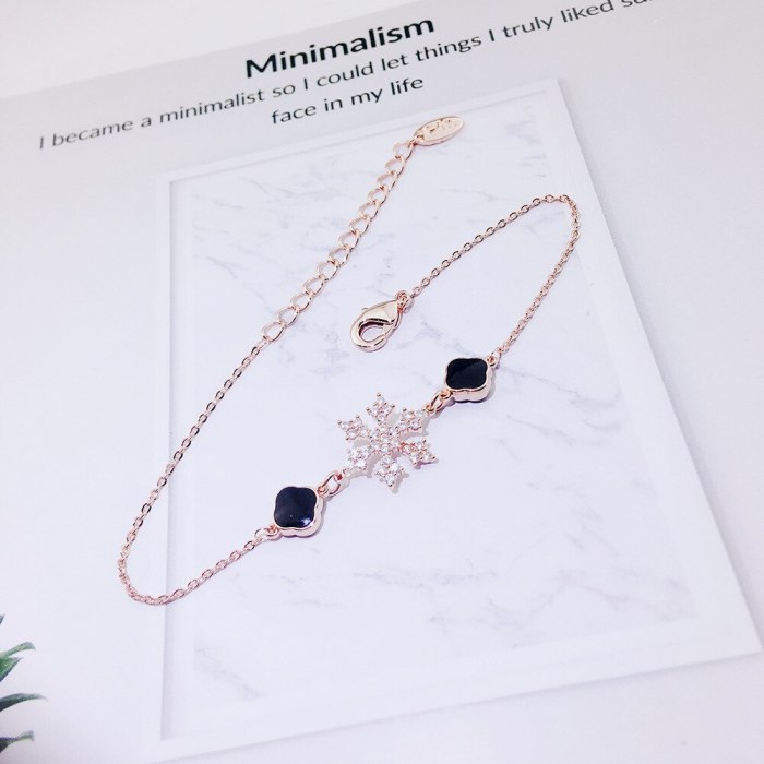 Rose Gold Plated Japanese and Korean New Fashion All-Match Bracelet Jewelry for Girls Snowflake Bracelet