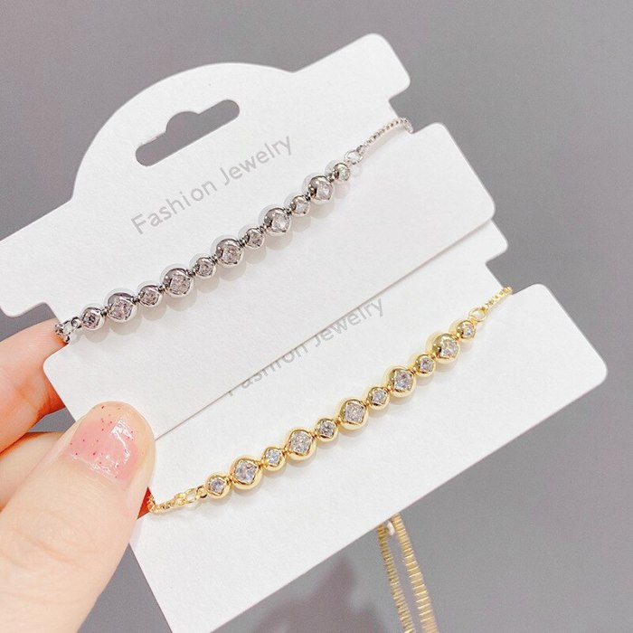Korean Style Micro Inlaid Zircon Bracelet Women's Simple Fashion All-Match Bracelet Niche Design Jewelry Fashion
