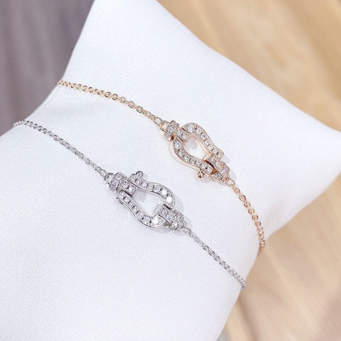 Internet Celebrity Horseshoe Bracelet Women's Micro-Inlaid Diamond Simple All-Match Hand Jewelry Wholesale