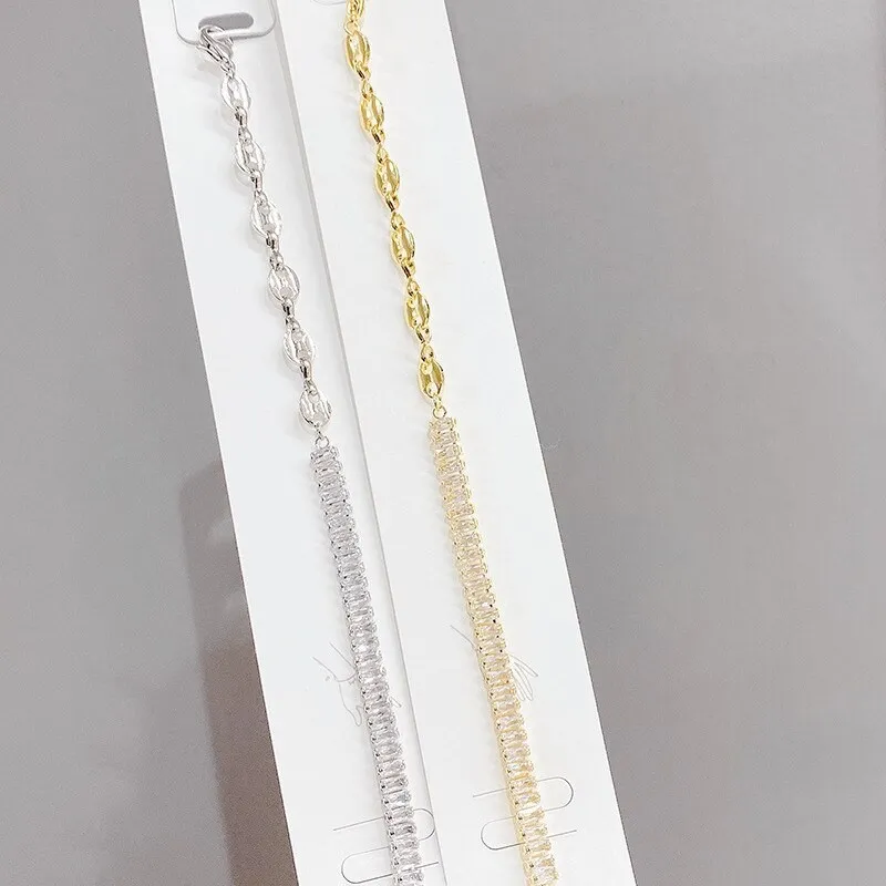 Europe And America Creative Personality Simple Bracelet Female Electroplated Real Gold Couple Zircon Hand Jewelry
