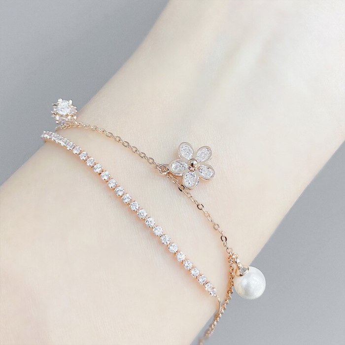 Pearl New Bracelet Korean Style Simple Fashion Flower Ornament Jewelry