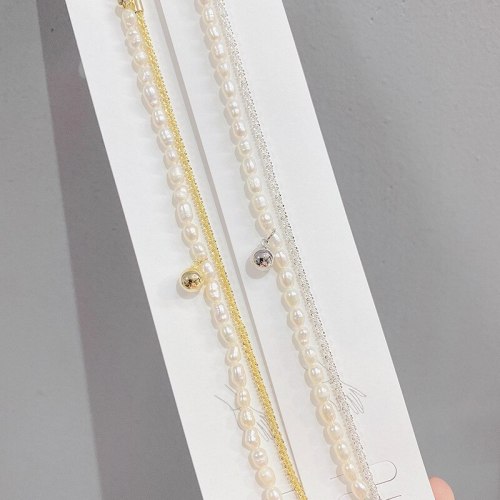 Korean Fashion Freshwater Pearl Double-Layer Bracelet Women's Light Luxury Jewelry Baroque Pearl Jewelry Bracelet Wholesale