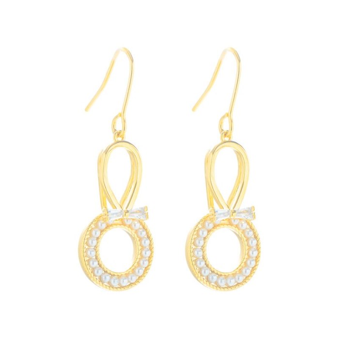 S925 Silver Hook Stud Earrings for Women Fashion Personality Grandeur Earrings European and American Pearls Eardrop Earring
