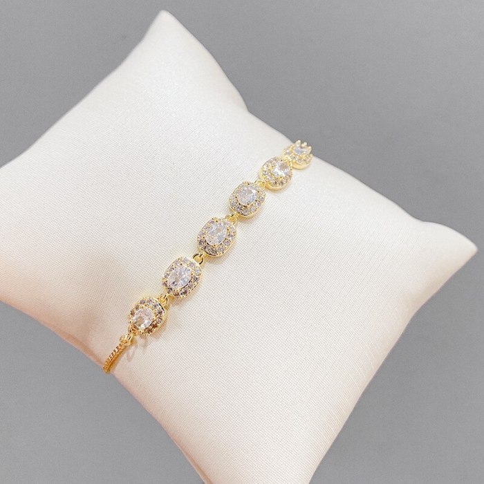 Hot Sale Micro Inlaid Zircon Pull Bracelet Female Korean-Style Chic and Unique All-Match Adjustable Hand Jewelry