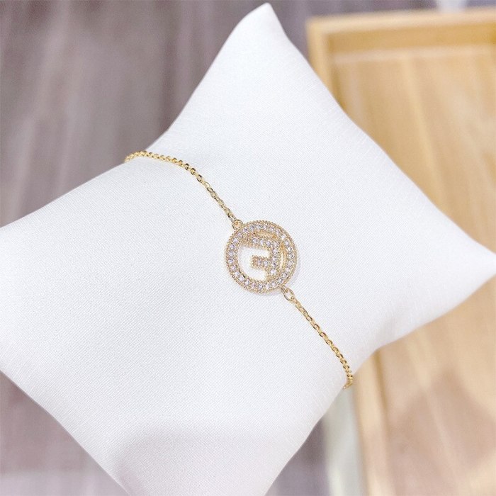 New Micro-Inlaid Diamond Bracelet Korean Fashion Design Women's Bracelet Electroplated Real Gold Hand Jewelry