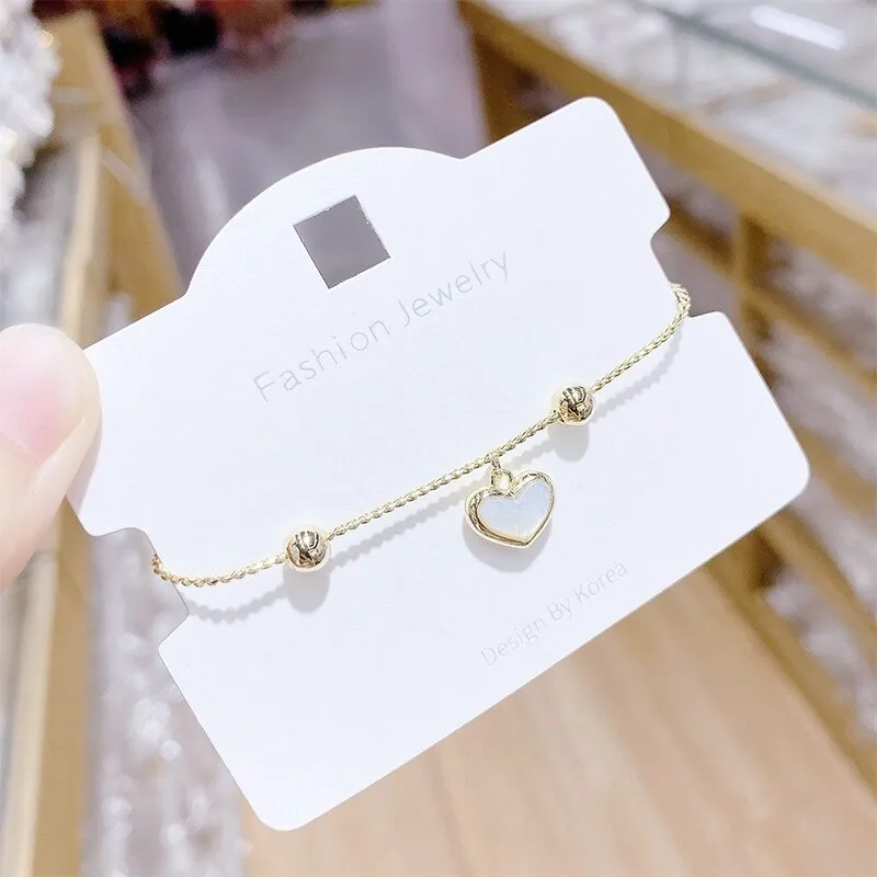 New Korean Style Peach Heart Opal Pull Bracelet Gift Ornament Wholesale