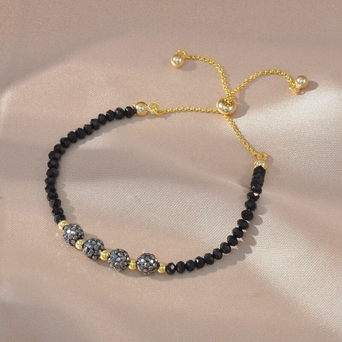 Korean Style Fashion Pull Bracelet Women's Clay Bracelet Electroplated Real Gold Bracelet