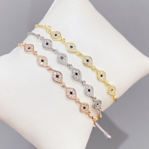 Micro Inlaid Zircon Pull Bracelet Female Korean Fashion Electroplated Real Gold Bracelet Ornament