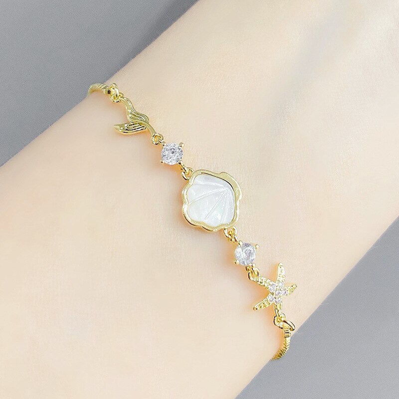 Korean Style Fashion Bracelet Women's Shell Pull Bracelet Hot Selling Bracelet Ornament