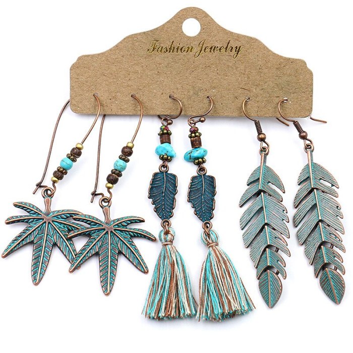 3-Piece Earrings Set Bohemian Ornament Fashion Tassel Earrings Earrings Wholesale