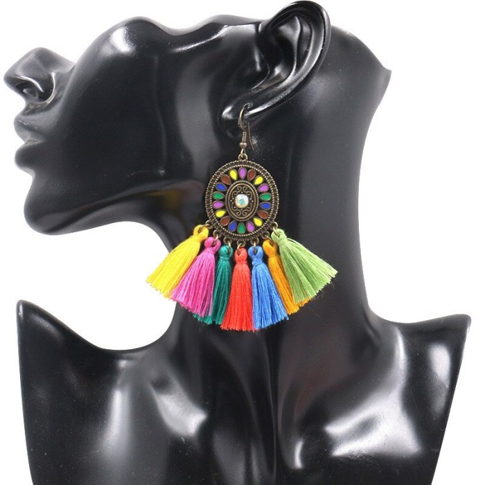 Splendid European And American Earrings Women Bohemian Fashion Colorful Tassel Earrings Hot Sale Jewelry Wholesale