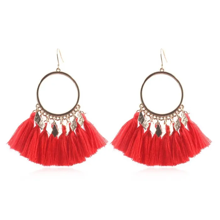 Cross-Border Personalized European and American Trending Earrings Women's Long Fringe Earrings Bohemian Fashion Ornament