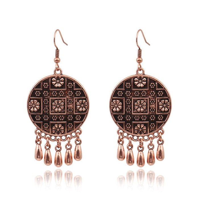 Retro Ethnic Tribe Bohemian Earrings India Nepal Earrings Yunnan Miao Wind Tibetan Silver Chinese Style Jewelry