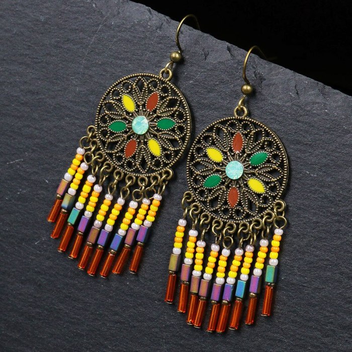 Hot Sale Earrings Set Combination European and American Popular Vintage Earrings Colorful Dripping Oil Metal Alloy Earrings